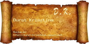 Durst Krisztina névjegykártya